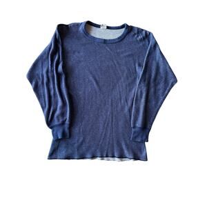 Vintage J.E. Morgan USA Made Double Waffle Blue Long Sleeve XL Thermal Outerwear